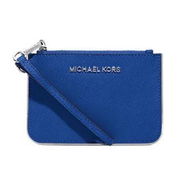 Michael Kors Blue Specchio Jet Set Travel Wristlet - Picture 1 of 5